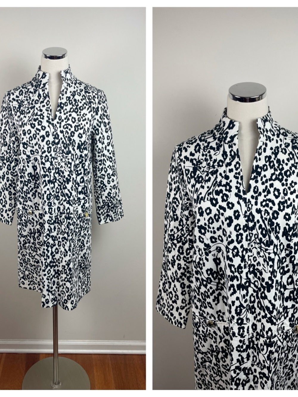 Lilly Pulitzer Black and White Leopard Print Shift Dress